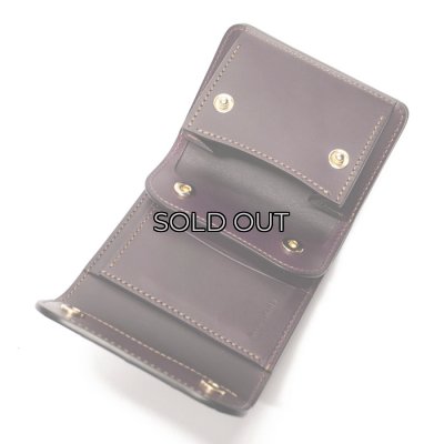 画像7: WILD SWANS（ワイルドスワンズ）ENO（イーノ）ミニ3つ折りウォレット/ブラック"クロコダイル"×パープル"ブッテーロ"