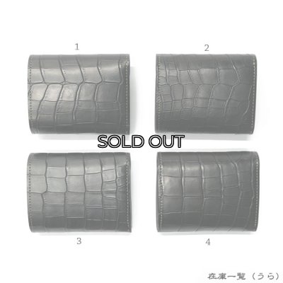 画像9: WILD SWANS（ワイルドスワンズ）ENO（イーノ）ミニ3つ折りウォレット/ブラック"クロコダイル"×パープル"ブッテーロ"