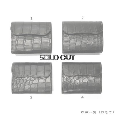 画像8: WILD SWANS（ワイルドスワンズ）ENO（イーノ）ミニ3つ折りウォレット/ブラック"クロコダイル"×パープル"ブッテーロ"