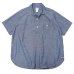 画像1: Post O'Alls（ポストオーバーオールズ）New Basic Pullover Shirt SS（ニューベーシックプルオーバーシャツSS）Classic Chambray/Indigo（インディゴ） (1)
