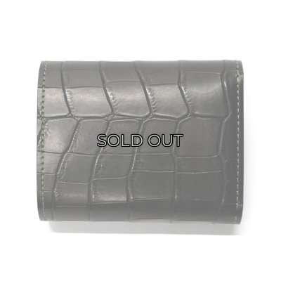 画像2: WILD SWANS（ワイルドスワンズ）ENO（イーノ）ミニ3つ折りウォレット/ブラック"クロコダイル"×パープル"ブッテーロ"