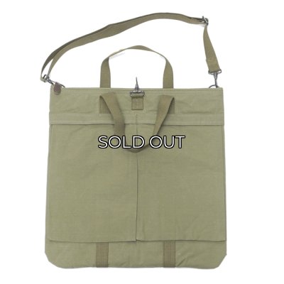 画像1: Nigel Cabourn（ナイジェル・ケーボン）HELMET BAG MIX（ヘルメットバッグミックス）COTTON NYLON WEATHER/Green（グリーン）