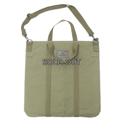 画像2: Nigel Cabourn（ナイジェル・ケーボン）HELMET BAG MIX（ヘルメットバッグミックス）COTTON NYLON WEATHER/Green（グリーン）