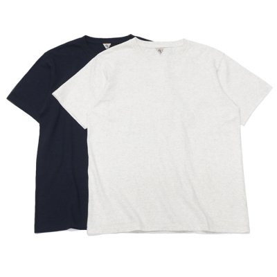 画像1: FilMelange（フィルメランジェ）DOS（ドス）"オーガニックラフィー天竺"/Snow Melange（杢ホワイト）・Black Navy（ブラックネイビー）