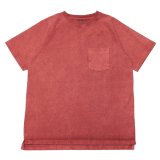 Good On（グッドオン）Short Sleeve Heavy Raglan Pocket Tee（ショートスリーブヘビーラグランポケットTシャツ）"Pigment Dye"/F.Red（Fレッド）