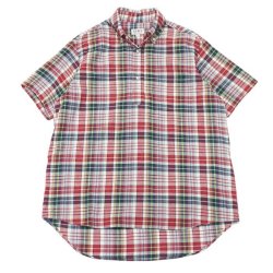 ＜30%OFF＞SERO（セロ）Short Sleeve Pullover B.D Shirt（ショートスリーブプルオーバーボタンダウンシャツ）Madras Check/Red（レッド）