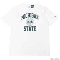 ＜40%OFF＞Champion（チャンピオン）T1011 US Print T-Shirt（ティーテンイレブンUSプリントTシャツ）"MICHIGAN STATE・Made in USA" / White（ホワイト）