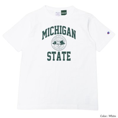 画像2: Champion（チャンピオン）T1011 US Print T-Shirt（ティーテンイレブンUSプリントTシャツ）"MICHIGAN STATE"/White（ホワイト）・Green×White（グリーン×ホワイト）Made in USA