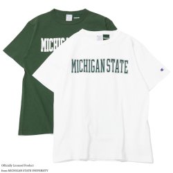 Champion（チャンピオン）T1011 US Print T-Shirt（ティーテンイレブンUSプリントTシャツ）"MICHIGAN STATE・Made in USA" / White×Green（ホワイト×グリーン）・Moss Green（モスグリーン）※Sサイズのみ