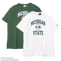 Champion（チャンピオン）T1011 US Print T-Shirt（ティーテンイレブンUSプリントTシャツ）"MICHIGAN STATE"/White（ホワイト）・Green×White（グリーン×ホワイト）Made in USA