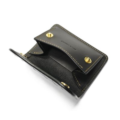 画像7: WILD SWANS(ワイルドスワンズ)TONGUE(タング)マルチコインケース/グリーン"クロコダイル"×ブラック"イングリッシュブライドル"