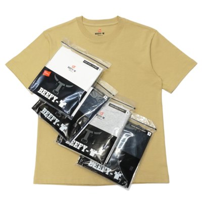 画像1: Hanes（ヘインズ）BEEFY T-Shirt（ビーフィーTシャツ）/White（ホワイト）・Sand Beige（サンドベージュ）・Navy（ネイビー）・H.Grey（ヘザーグレー）・Black（ブラック）