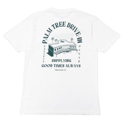 画像3: free rage（フリーレイジ）リサイクルコットンプリントTee "PALM TREE DRIVE-IN"/ White（ホワイト）・Brown（ブラウン）