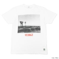 free rage（フリーレイジ）リサイクルコットンプリントTee"VENICE" / White（ホワイト）※XLサイズのみ