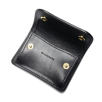 画像6: WILD SWANS(ワイルドスワンズ)TONGUE(タング)マルチコインケース/ブラック"クロコダイル"×ブラック"サドルプルアップ"