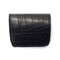 WILD SWANS（ワイルドスワンズ）CASA（カーサ）コンパクトウォレット/ブラック"クロコダイル"×ブラック"サドルプルアップ"