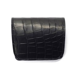 WILD SWANS（ワイルドスワンズ）CASA（カーサ）コンパクトウォレット/ブラック"クロコダイル"×ブラック"サドルプルアップ"