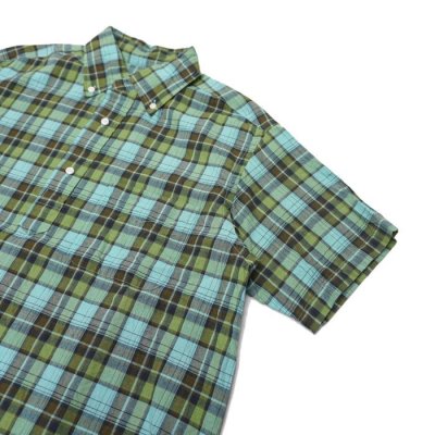 画像5: 『OUTLET』SERO（セロ）Short Sleeve Pullover B.D Shirt（ショートスリーブプルオーバーボタンダウンシャツ）Madras Check/Blue（ブルー）※サイズ16のみ