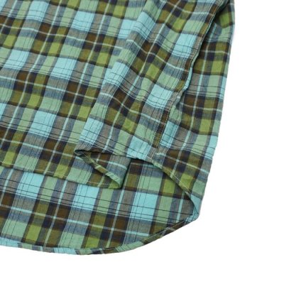 画像6: 『OUTLET』SERO（セロ）Short Sleeve Pullover B.D Shirt（ショートスリーブプルオーバーボタンダウンシャツ）Madras Check/Blue（ブルー）※サイズ16のみ