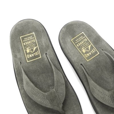 画像7: ISLAND SLIPPER（アイランドスリッパ）PB203 (レザートングサンダル・ブラックソール）"Suede" / Charcoal（チャコールグレー）