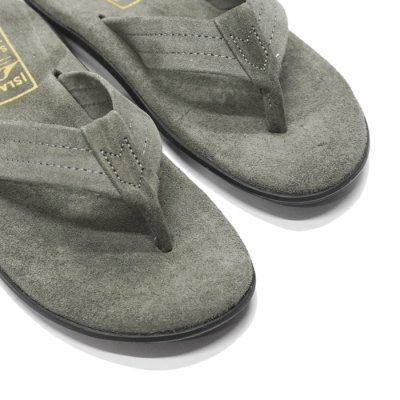 画像6: ISLAND SLIPPER（アイランドスリッパ）PB203 (レザートングサンダル・ブラックソール）"Suede" / Charcoal（チャコールグレー）