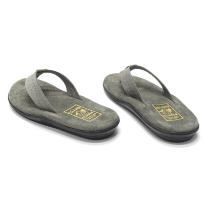 画像5: ISLAND SLIPPER（アイランドスリッパ）PB203 (レザートングサンダル・ブラックソール）"Suede" / Charcoal（チャコールグレー）