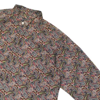 画像4: ENGINEERED GARMENTS（エンジニアードガーメンツ）Wing Collar Shirt（ウィングカラーシャツ）"Cotton Paisley" / Black×Red（ブラック×レッド）