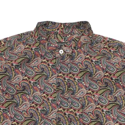 画像3: ENGINEERED GARMENTS（エンジニアードガーメンツ）Wing Collar Shirt（ウィングカラーシャツ）"Cotton Paisley" / Black×Red（ブラック×レッド）