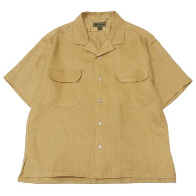 画像1: Nigel Cabourn（ナイジェル・ケーボン）OPEN COLLAR SHIRT（オープンカラーシャツ）LINEN TWILL/Beige（ベージュ）