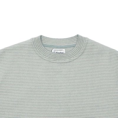 画像3: Yonetomi NEW BASIC(ヨネトミニューベーシック)WAVE COTTON KNIT PULLOVER(ウェーブコットンニットプルオーバー)"BORDER"/Grey(グレー)
