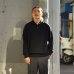 画像8: Yonetomi NEW BASIC（ヨネトミニューベーシック）LIGHT WAVE COTTON KNIT POLO L/S（ライトウェーブコットンニットポロシャツ・ロングスリーブ）/Black（ブラック）