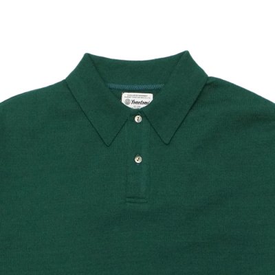 画像3: Yonetomi NEW BASIC(ヨネトミニューベーシック)LIGHT WAVE COTTON KNIT POLO L/S(ライトウェーブコットンニットポロシャツ・ロングスリーブ)/Green(グリーン)