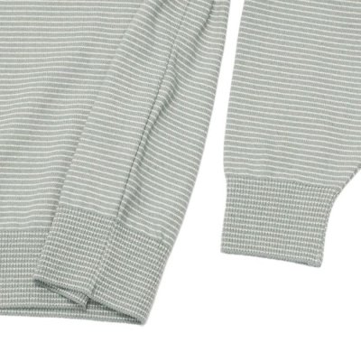 画像5: Yonetomi NEW BASIC(ヨネトミニューベーシック)WAVE COTTON KNIT PULLOVER(ウェーブコットンニットプルオーバー)"BORDER"/Grey(グレー)