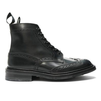 画像1: Tricker's（トリッカーズ）カントリーブローグブーツ（ダイナイトソール）/ Black Box Calf（ブラックボックスカーフ）