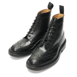 Tricker's（トリッカーズ）カントリーブローグブーツ（ダイナイトソール）/ Black Box Calf（ブラックボックスカーフ）※UK6.5（約25.0cm）のみ