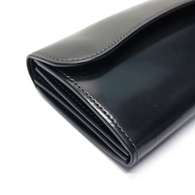 画像3: WILD SWANS(ワイルドスワンズ)WAVE(ウェイブ)ロングウォレット/ブラック"シェルコードバン"×ブラック"サドルプルアップ"
