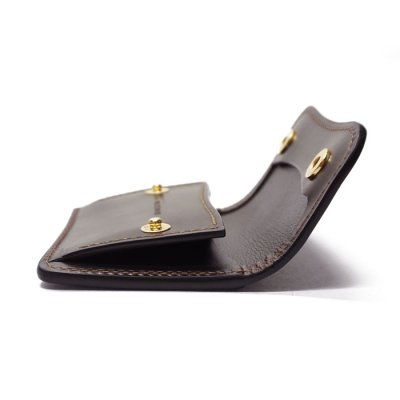 画像5: WILD SWANS(ワイルドスワンズ)Tongue(タング)マルチコインケース/#8ダークバーガンディ"シェルコードバン"×チョコ"サドルプルアップ"