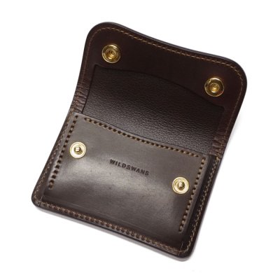 画像6: WILD SWANS(ワイルドスワンズ)Tongue(タング)マルチコインケース/#8ダークバーガンディ"シェルコードバン"×チョコ"サドルプルアップ"