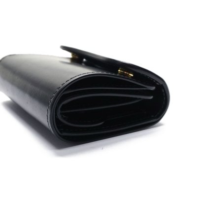 画像3: WILD SWANS（ワイルドスワンズ）ENO（イーノ）ミニ3つ折りウォレット/ブラック"シェルコードバン"×ブラック"サドルプルアップ"