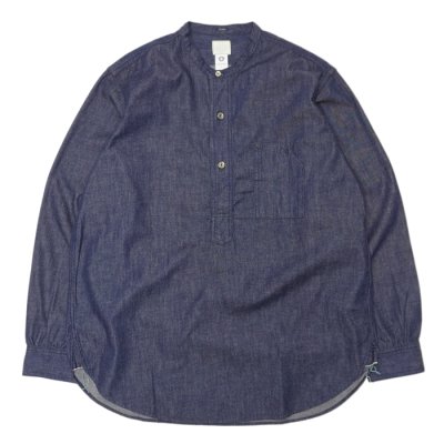画像1: Post O'Alls（ポストオーバーオールズ）Band Collar Shirt（バンドカラーシャツ）Light Denim/Indigo（インディゴ）