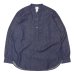画像1: Post O'Alls（ポストオーバーオールズ）Band Collar Shirt（バンドカラーシャツ）Light Denim/Indigo（インディゴ） (1)