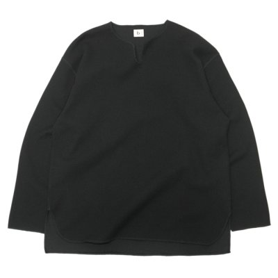 画像1: blurhms ROOTSTOCK（ブラームスルーツストック）Rough&Smooth Thermal Over-Neck L/S（ラフ&スムースサーマルオーバーネックシャツ ロングスリーブ）/ Black（ブラック）