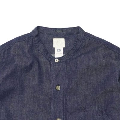 画像3: 【PointUp10%11/10迄】Post O'Alls(ポストオーバーオールズ)Band Collar Shirt(バンドカラーシャツ)"Light Denim" / Indigo(インディゴ)