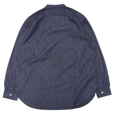 画像2: Post O'Alls（ポストオーバーオールズ）Band Collar Shirt（バンドカラーシャツ）Light Denim/Indigo（インディゴ）