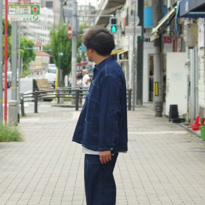 画像9: 【PointUp10%11/10迄】Post O'Alls(ポストオーバーオールズ)ARMY Shirt(アーミーシャツ)"Blue Denim W/OD-Yellow Stitch" / Indigo(インディゴ)