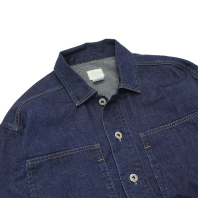 画像3: 【PointUp10%11/10迄】Post O'Alls(ポストオーバーオールズ)ARMY Shirt(アーミーシャツ)"Blue Denim W/OD-Yellow Stitch" / Indigo(インディゴ)