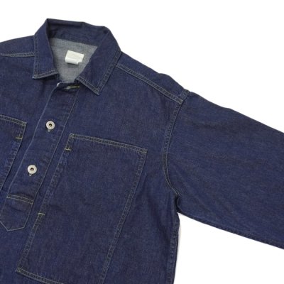 画像4: 【PointUp10%11/10迄】Post O'Alls(ポストオーバーオールズ)ARMY Shirt(アーミーシャツ)"Blue Denim W/OD-Yellow Stitch" / Indigo(インディゴ)