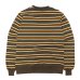 画像2: BARBARIAN（バーバリアン）Heavy Weight Crew Neck Shirt（ヘビーウェイト クルーネックシャツ） "Nine 5crs Stripes Repeat” / Moss×Bottle×Ivory×B,Orange（モスグリーン×ボトルグリーン×トープ×オレンジ） (2)