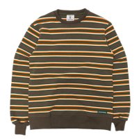 BARBARIAN（バーバリアン）Heavy Weight Crew Neck Shirt（ヘビーウェイト クルーネックシャツ） "Nine 5crs Stripes Repeat” / Moss×Bottle×Ivory×B,Orange（モスグリーン×ボトルグリーン×トープ×オレンジ）