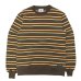 画像1: BARBARIAN（バーバリアン）Heavy Weight Crew Neck Shirt（ヘビーウェイト クルーネックシャツ） "Nine 5crs Stripes Repeat” / Moss×Bottle×Ivory×B,Orange（モスグリーン×ボトルグリーン×トープ×オレンジ） (1)